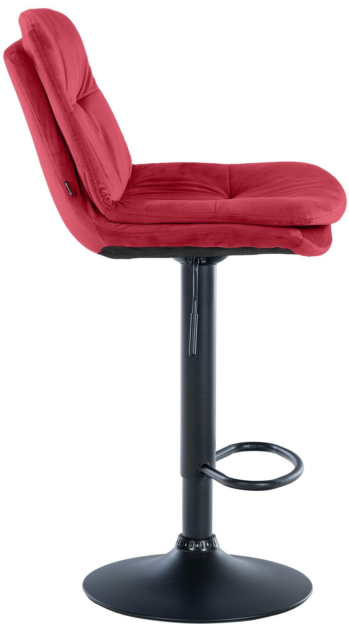 BARHOCKER Samt rot - Rot/Schwarz, Textil (46/94/54cm) - CLP
