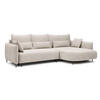 ECKSOFA Oblivio Cremeweiß Velours - Creme/Schwarz, Textil/Metall (285/200cm) - Selsey