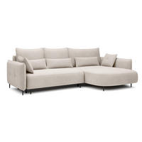 ECKSOFA Oblivio Cremeweiß Velours - Creme/Schwarz, Textil/Metall (285/200cm) - Selsey