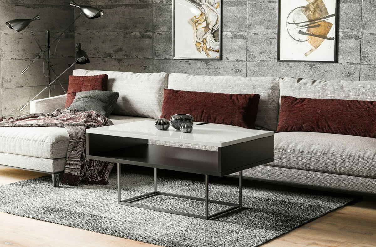 COUCHTISCH Enna - Weiß Hochglanz, Holzwerkstoff (100/60/53cm) - Endo-Moebel