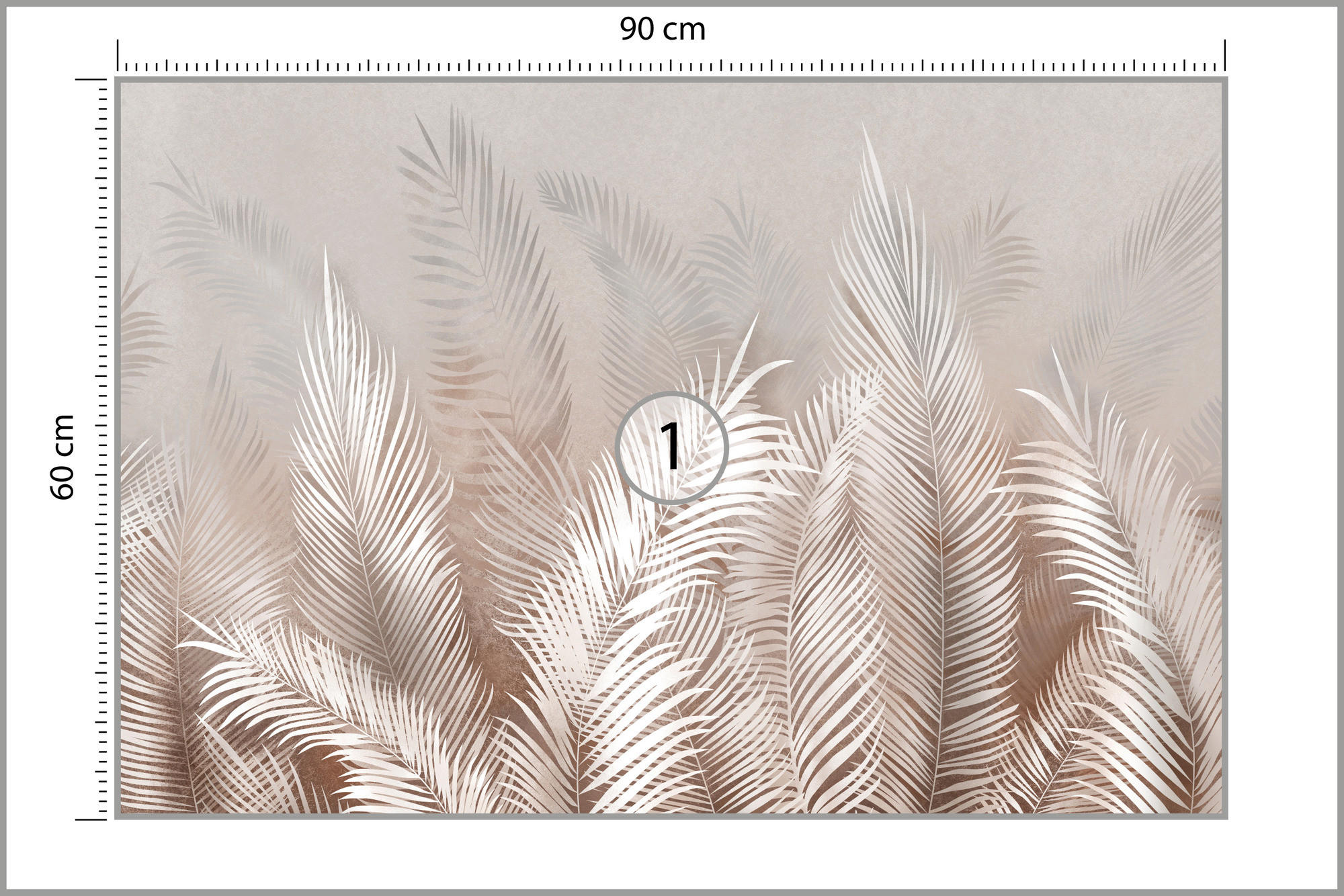 FOTOTAPETE Palmenblätter Pflanzen Natur Boho Stil 90x60cm - Beige/Braun, Papier (90/60cm) - Muralo