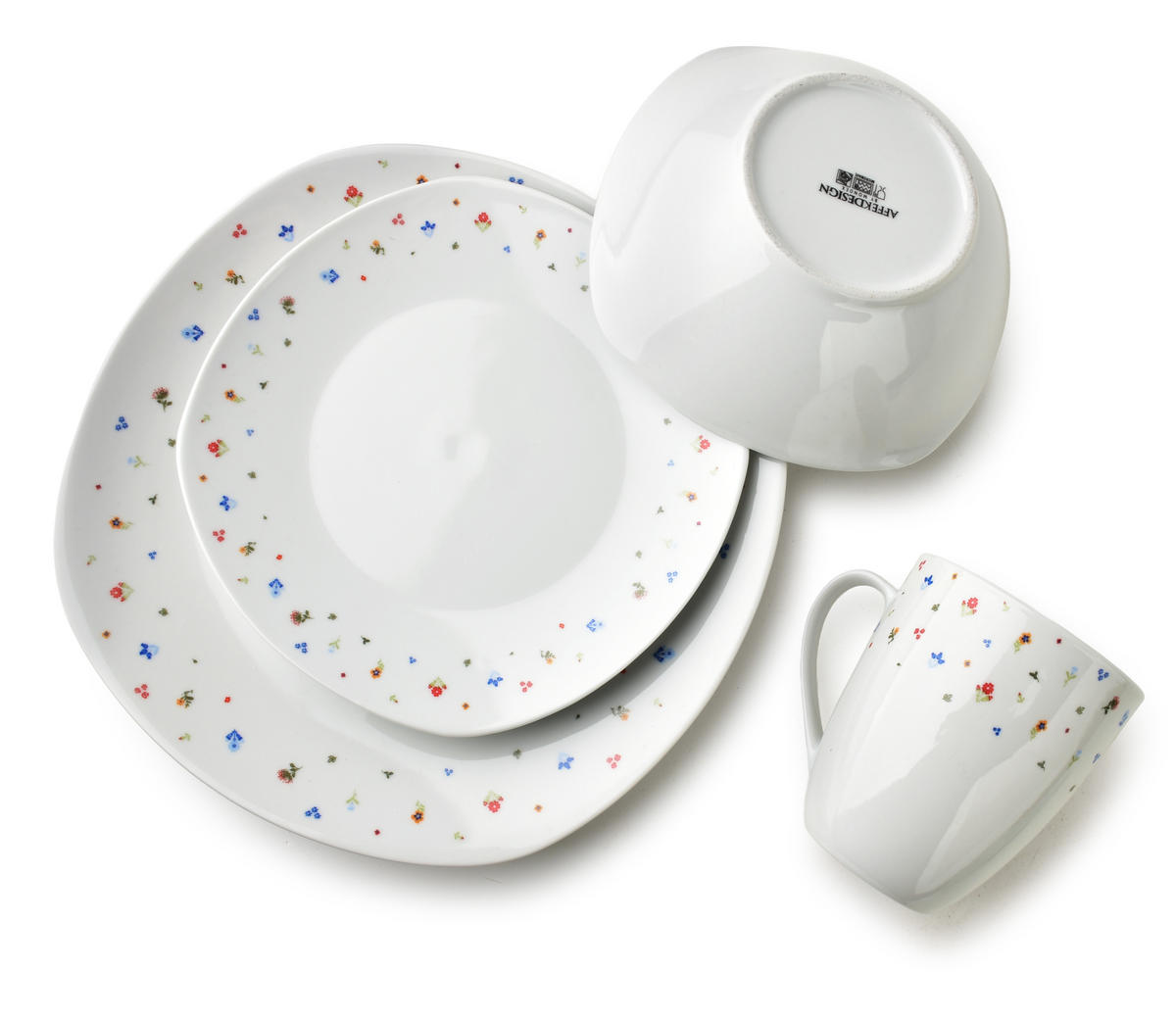 GESCHIRR-SET Lea 16-tlg Multicolor 30/30/40cm Porzellan - Multicolor, Keramik (30/40/30cm) - Mondex