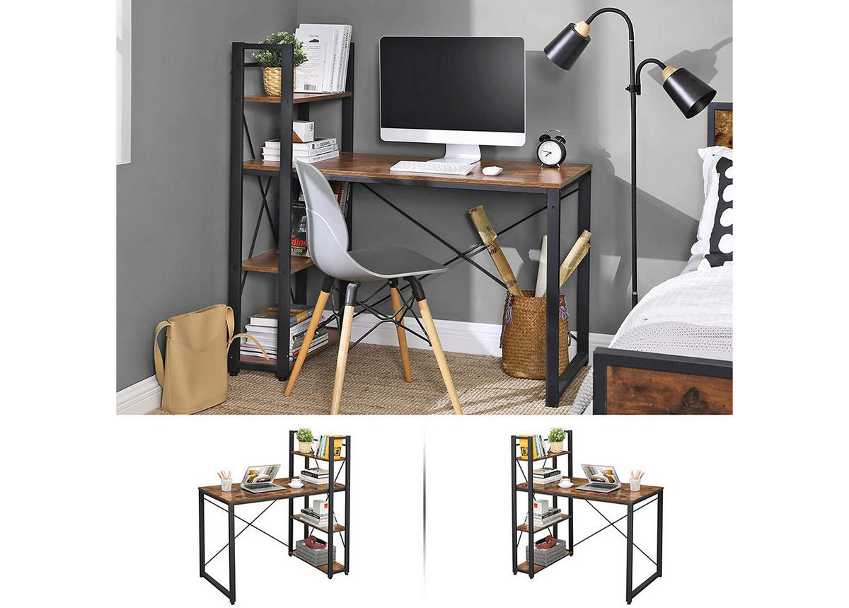 SCHREIBTISCH, braun/schwarz - Braun, Holzwerkstoff (60/120/120cm) - A2A Home