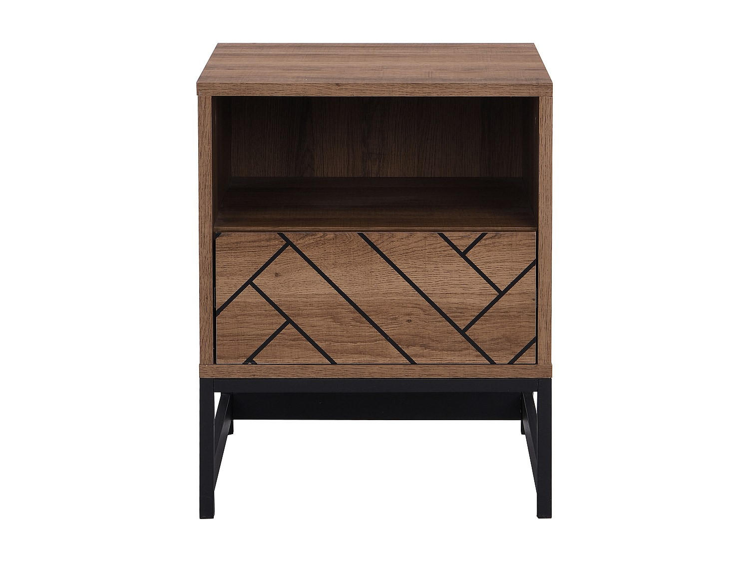 NACHTTISCH - 40 cm x 40 cm - Holz, Platte - Naturfarben Dunkel - CARATANA - Naturfarben, Holz (40/50/40cm) - Vente-Unique