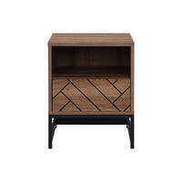 NACHTTISCH - 40 cm x 40 cm - Holz, Platte - Naturfarben Dunkel - CARATANA - Naturfarben, Holz (40/50/40cm) - Vente-Unique