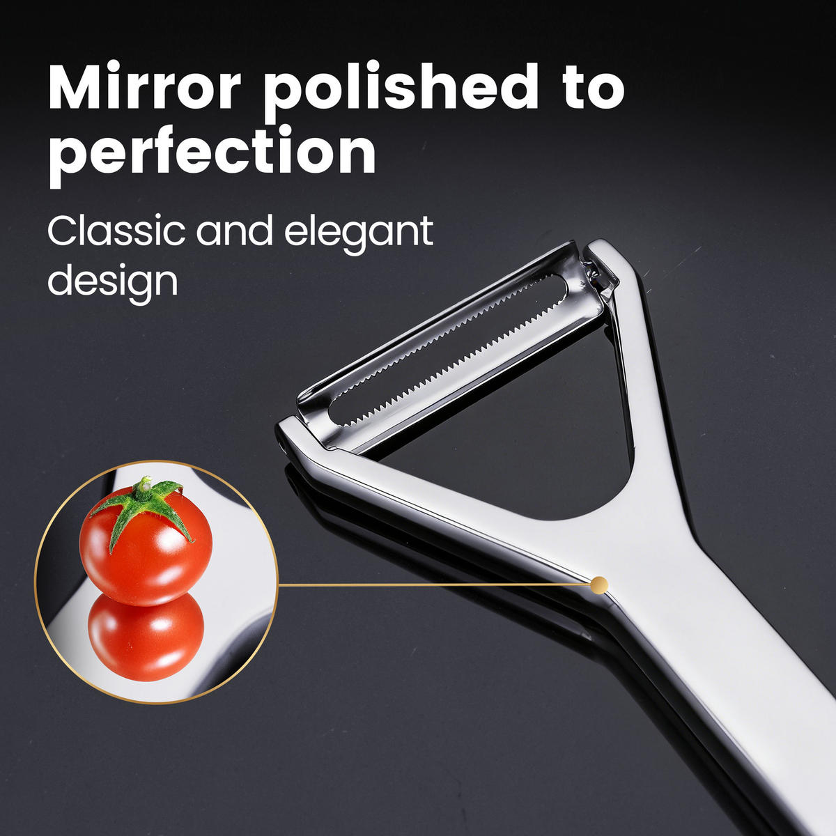 GEMÜSESCHÄLER aus Edelstahl, ultrascharf, ergonomisch, leicht zu reinigen - Edelstahlfarben, Metall (6cm) - Gourmet Easy