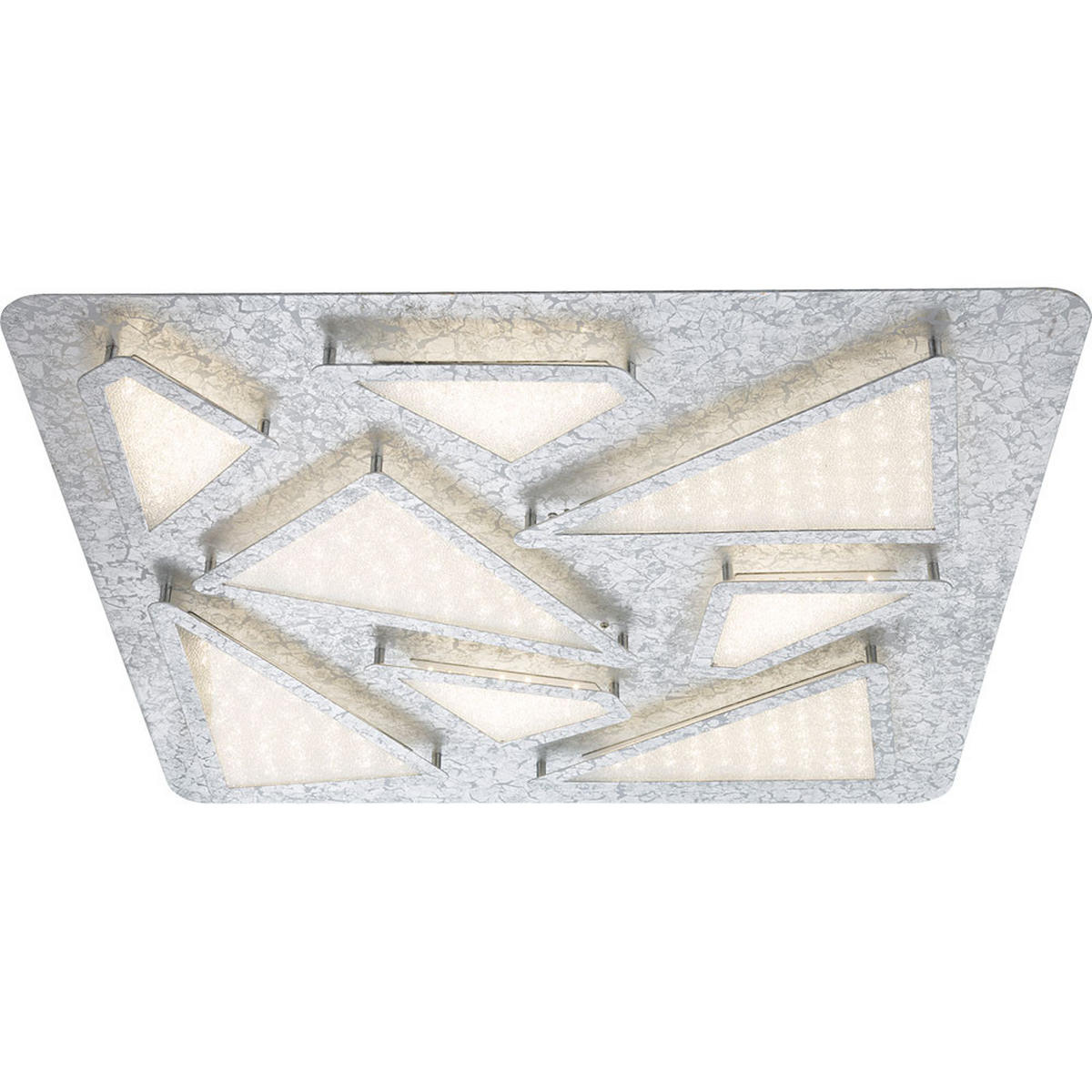 LED DECKENLEUCHTE ALEXIUS Silber Kristalloptik - Silberfarben, Metall (60/60/5.4cm) - Globo Lighting