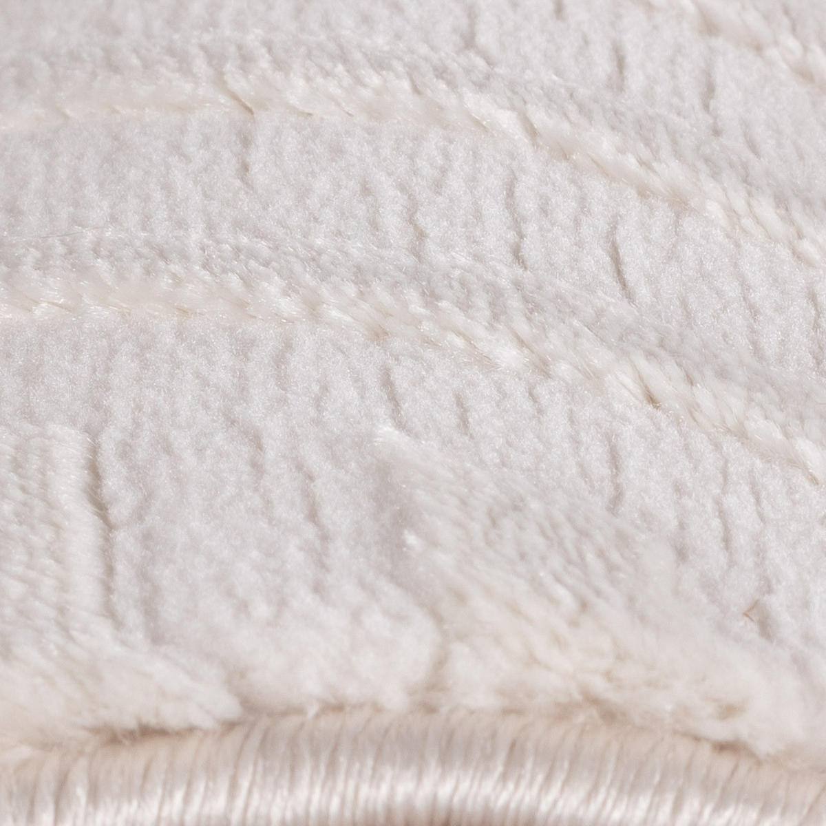 TEPPICH Flur 3D-Effekt Pflegeleicht Waschbar Wohnzimmer OEKO-TEX Creme 80x150 cm Gekettelt – ILLER - Beige, Textil (80/150cm) - KADIMA DESIGN