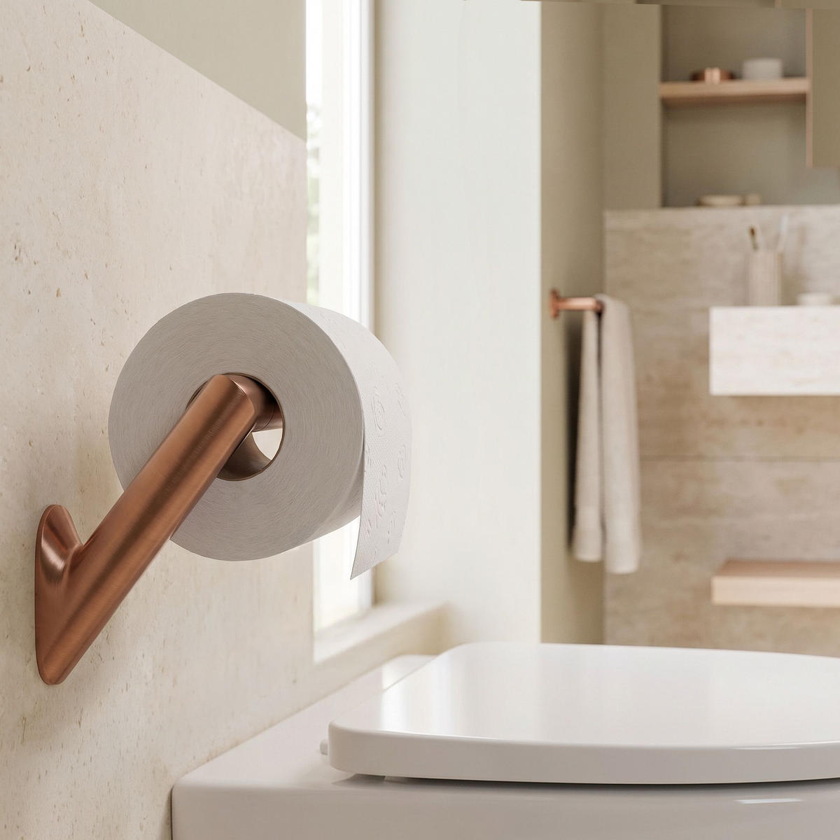 HALTER Für Toilettenpapier Rea Will Brush Copper - Kupferfarben, Metall (14.5/8.5/8cm) - REA