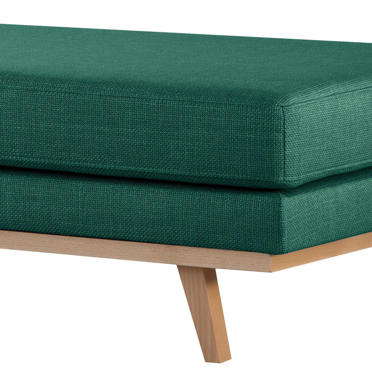 HOCKERBANK - Dunkelgrün/Buchefarben, Buchenholz/Textil (180/43/81cm) - home24