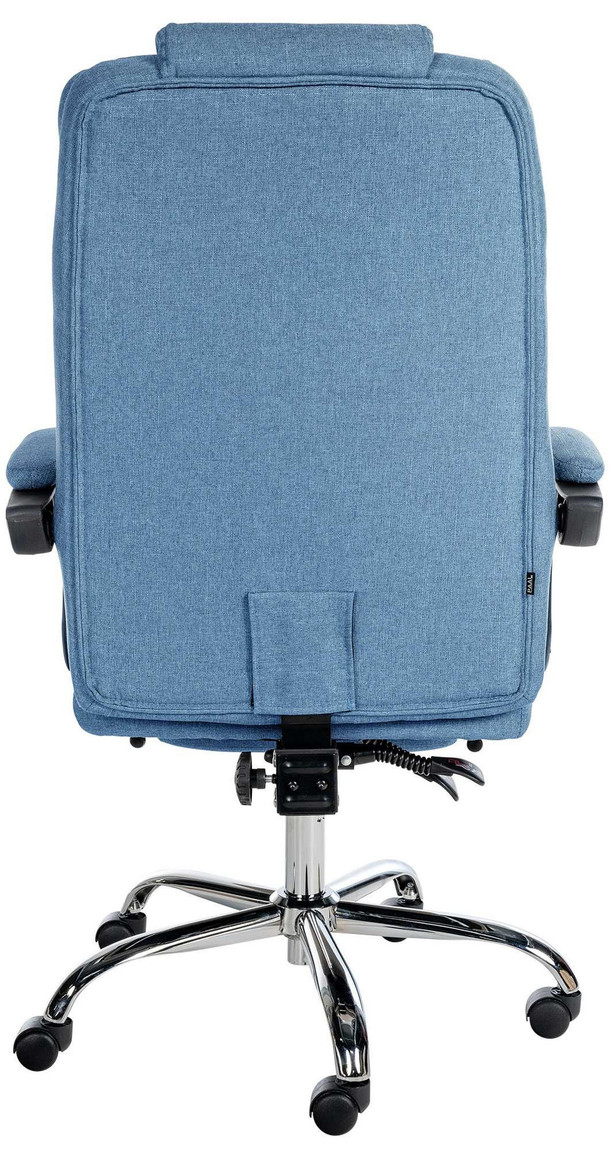 CHEFSESSEL Stoff blau - Chromfarben/Blau, Textil/Metall (67/115/68cm) - CLP