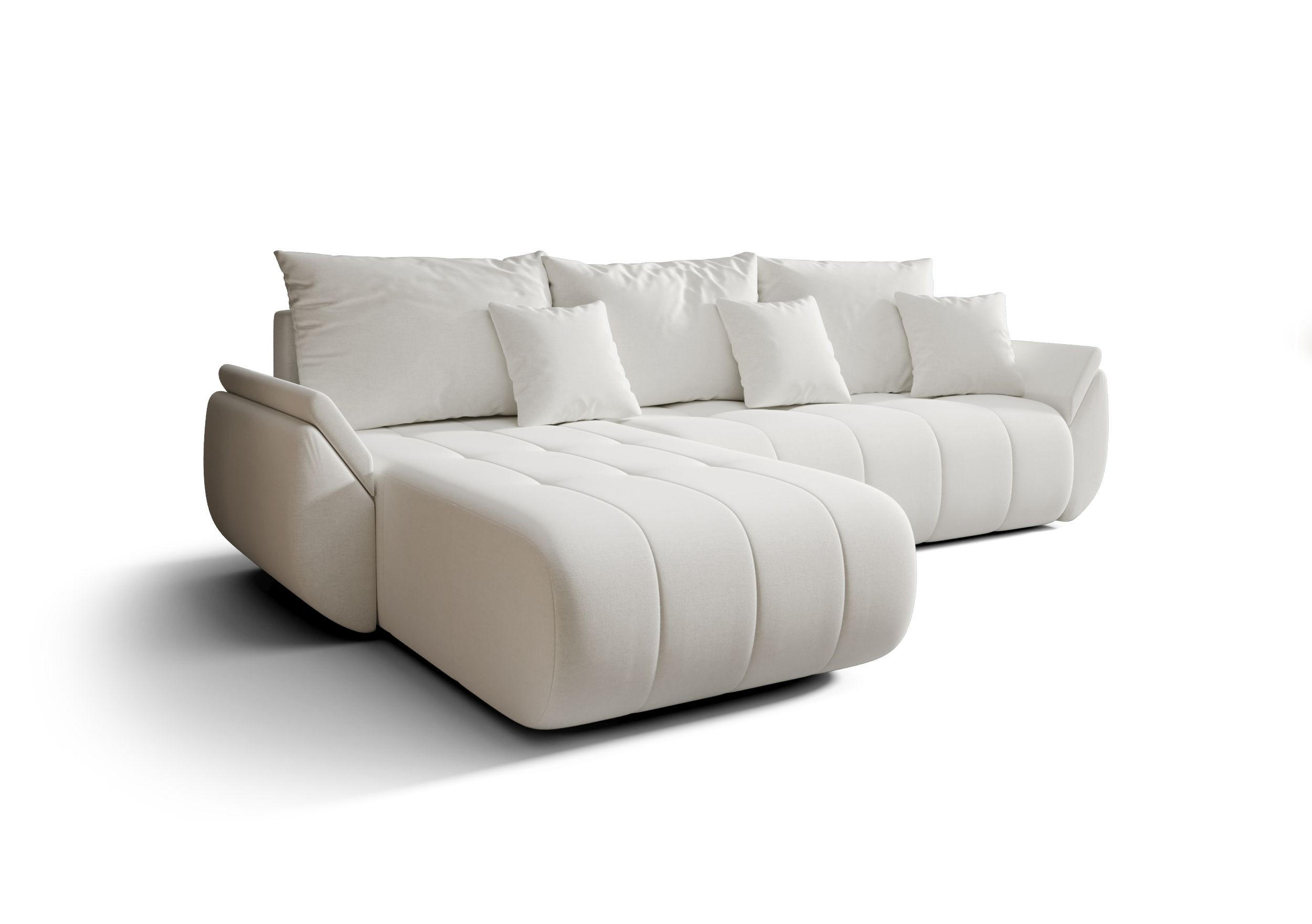 ECKSOFA mit Schlaffunktion TOKYO L Wind 02 - Weiß, Textil (280/185cm) - Bedante