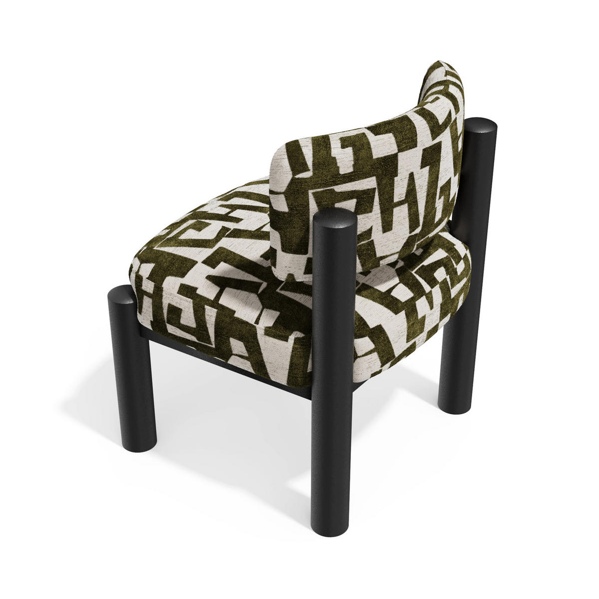 SESSEL ELY Strukturierter Stoff mit Muster Vintage-Grün 60.5cm - Dunkelgrün/Grün, Textil (60.5/74.5/62cm) - Premium Interiors