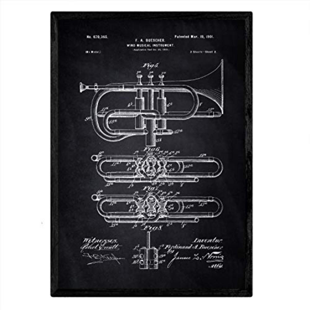 POSTER Trompete 2 Patent A3 Rahmenlos - Klar, Papier (29.7/5/42cm) - Nacnic