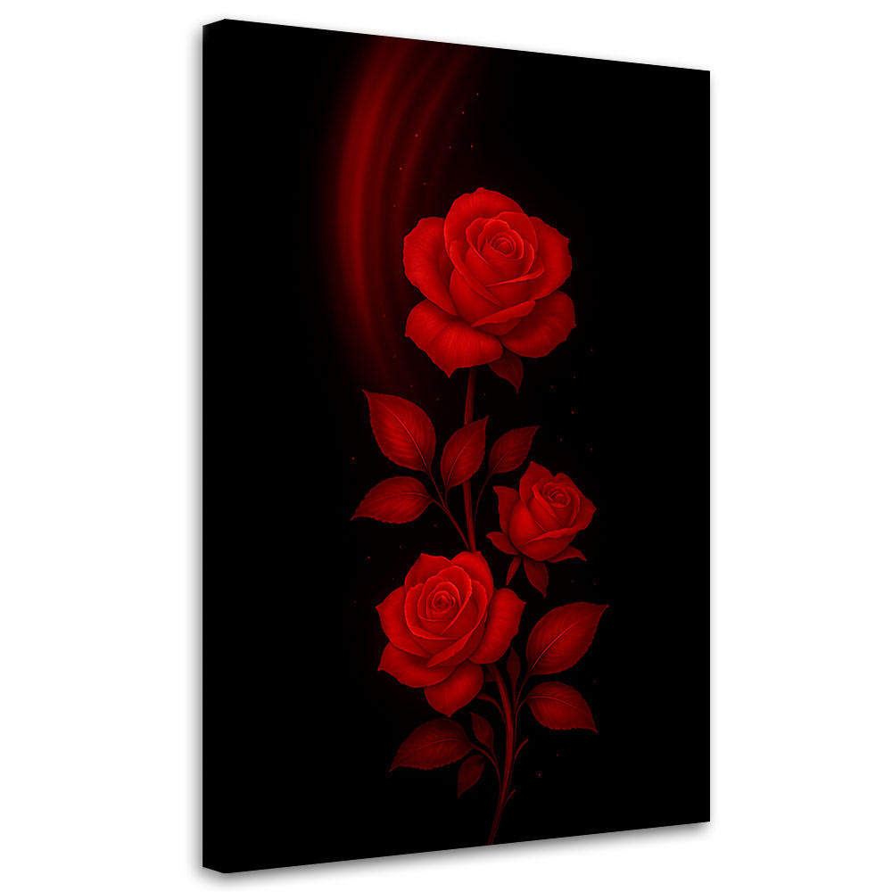 LEINWANDBILD Blumen Rote Rosen 60x90cm - Rot, Textil (60/90cm) - Feeby