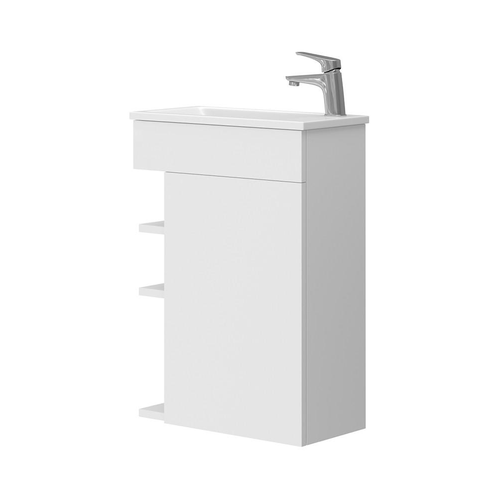 BADRUMSMÖBELSET Amadeo Vit 2 delar, med handfat 70/50/56 cm