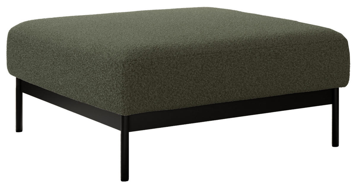 SCHLAFSOFA SALENTO Grün Boucle - Schwarz/Grün, Textil/Metall (221/82/193cm) - MKS
