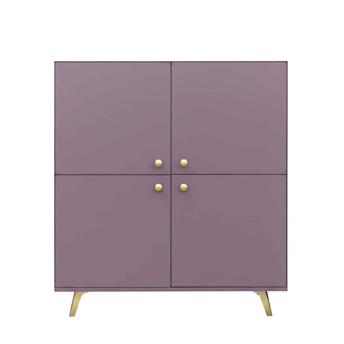 KOMMODE GALIO 140/86/41cm mit Schubladen 4 Türen Violett - Violett, Holzwerkstoff (140/86/41cm) - MASSENO