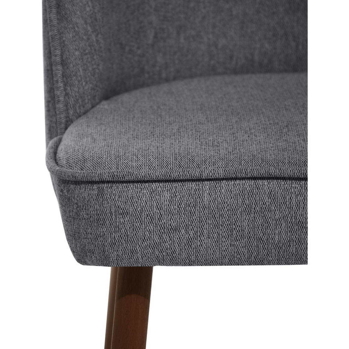 STUHL Luna, Polsterstuhl für das Esszimmer mit wengefarbenen Holzbeinen, Grau - Wengefarben/Grau, Holz (51/87/46cm) - Beautysofa