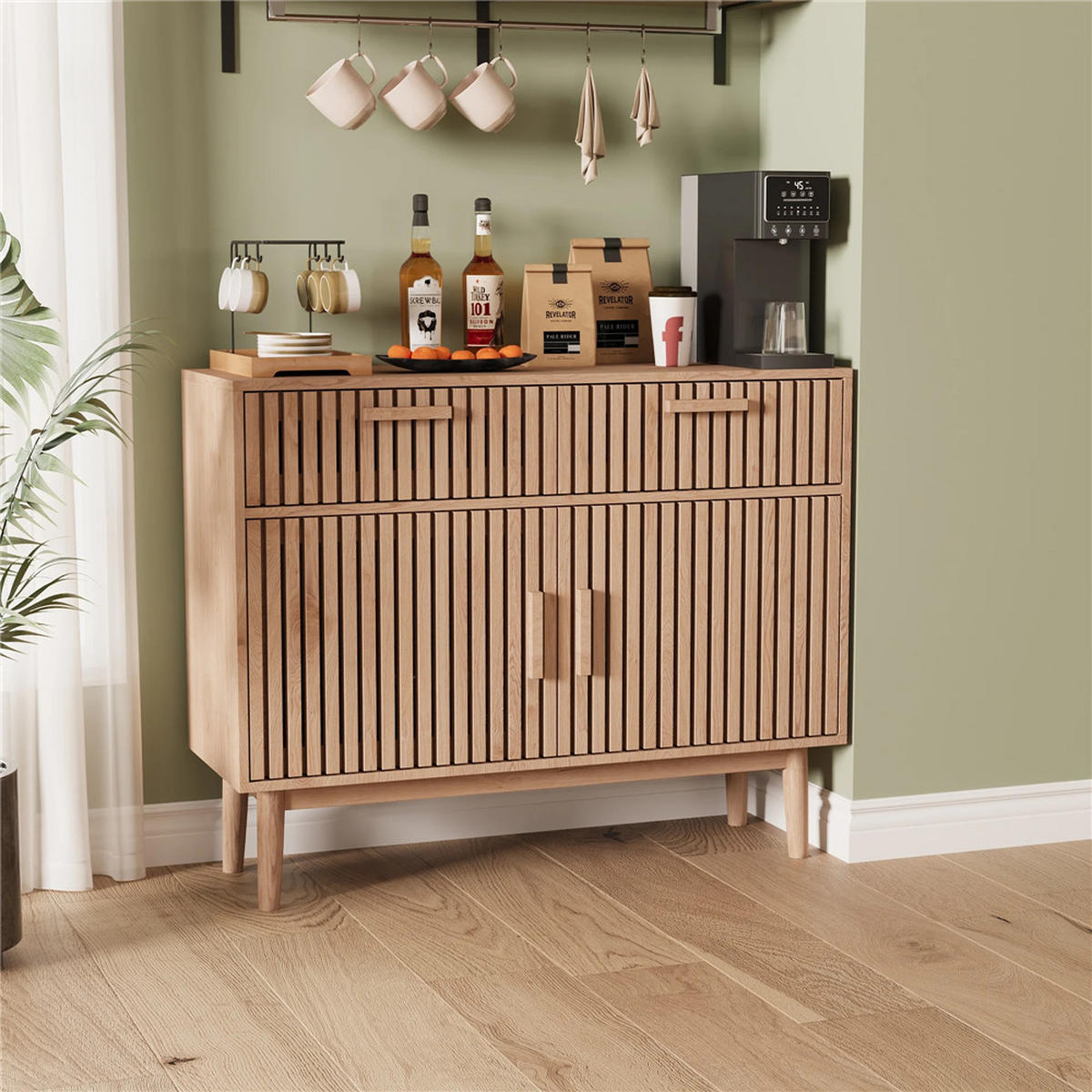 KOMMODE Holzdesign ca. 100x80x35 cm - Naturfarben, Holz (100/80/35cm) - Kaket