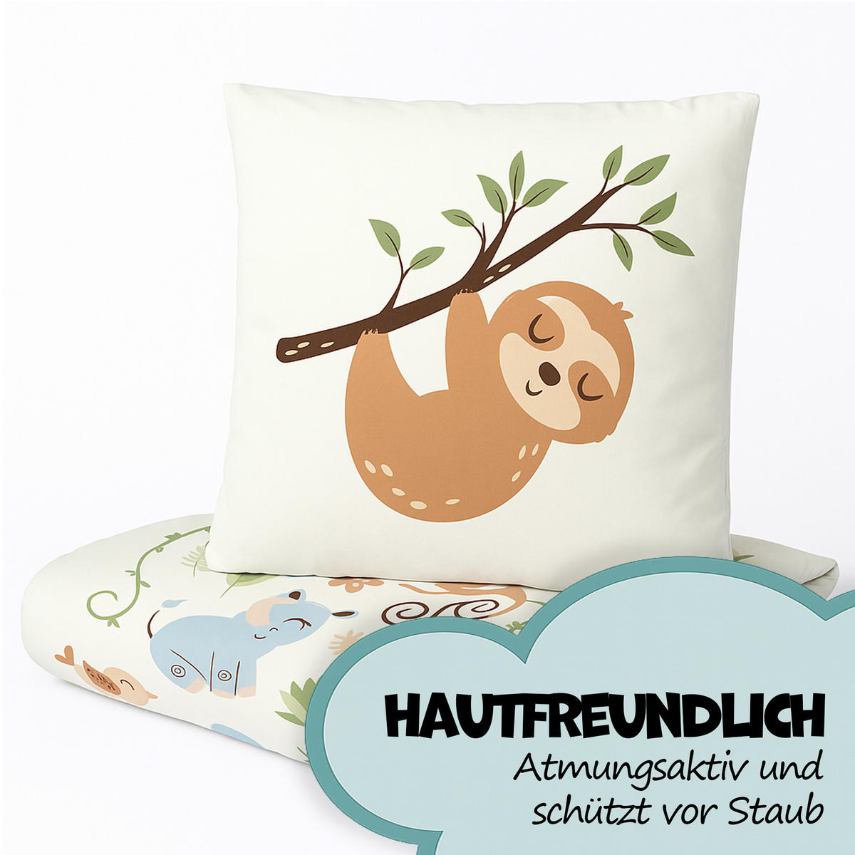 BETTWÄSCHE 2 tlg. mit Motiv 135x200 cm Dschungel - Beige, Textil (135/200cm) - Bestlivings