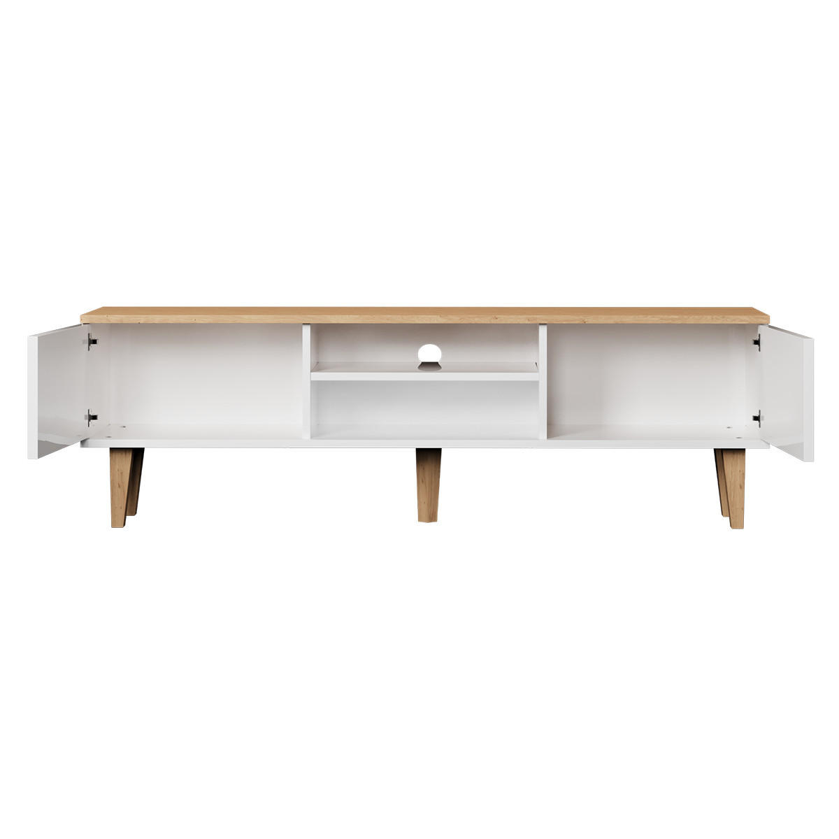 TV STOLÍK Denver Biela - biela, kompozitné drevo (35/47/160cm) - Petits-meubles