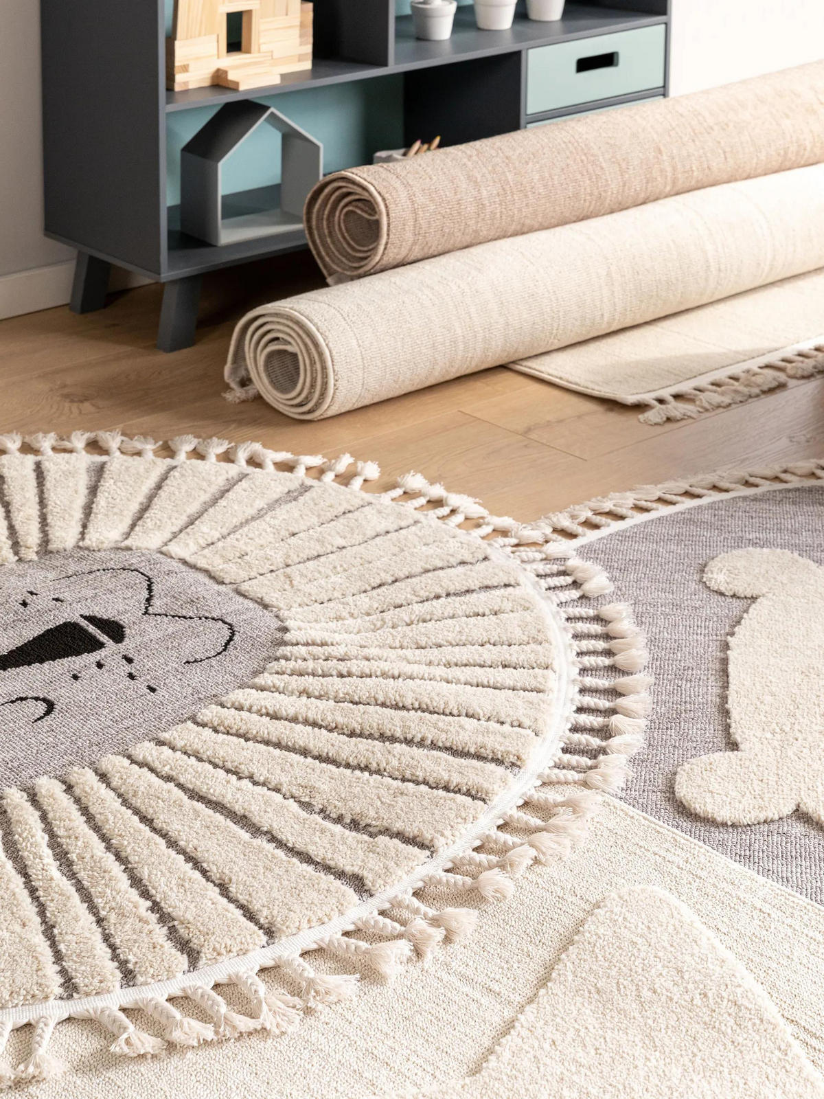 KINDERTEPPICH Momo Grau ø 120 cm rund - Grau, Textil (120/120cm) - Lytte