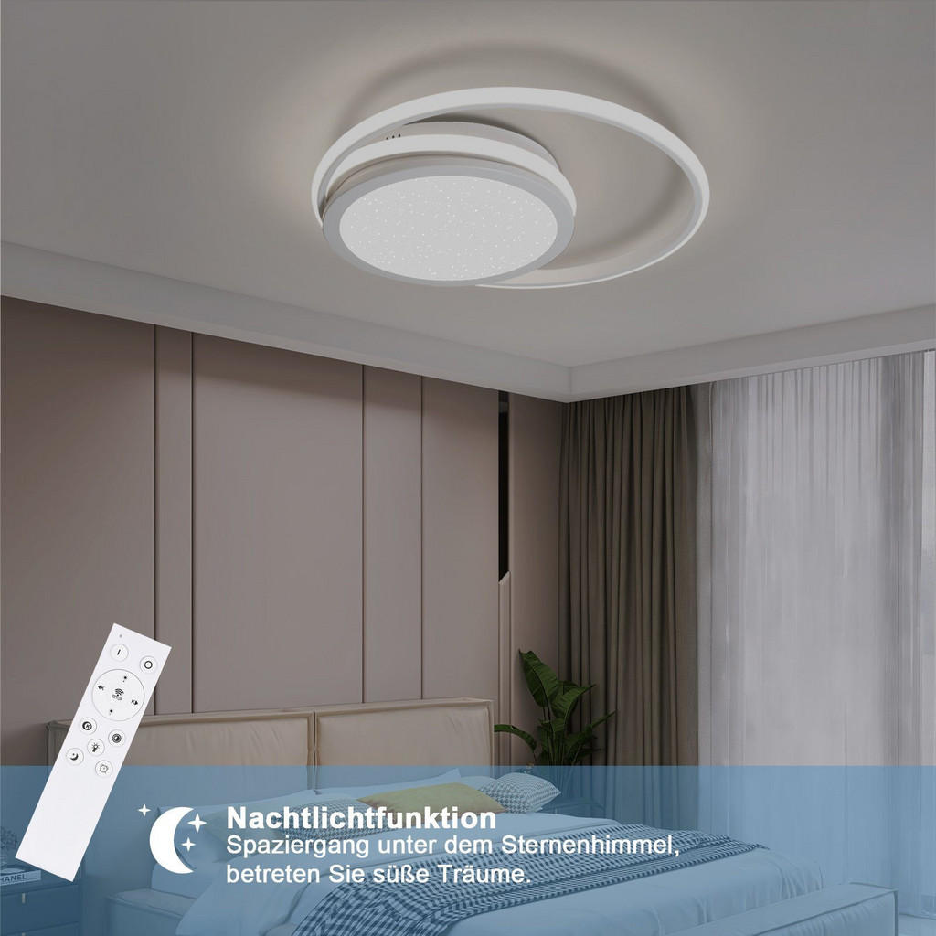 Thumbnail - Nettlife Led-Deckenleuchte, Weiß, Metall, 47x7x47 cm, Lampen & Leuchten, LED Beleuchtung, LED-Deckenleuchten