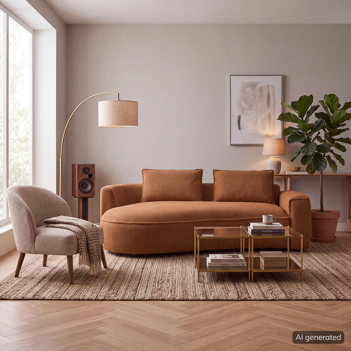 2,5-SITZER SOFA - Beige/Schwarz, Kunststoff/Textil (217/82/146cm) - home24