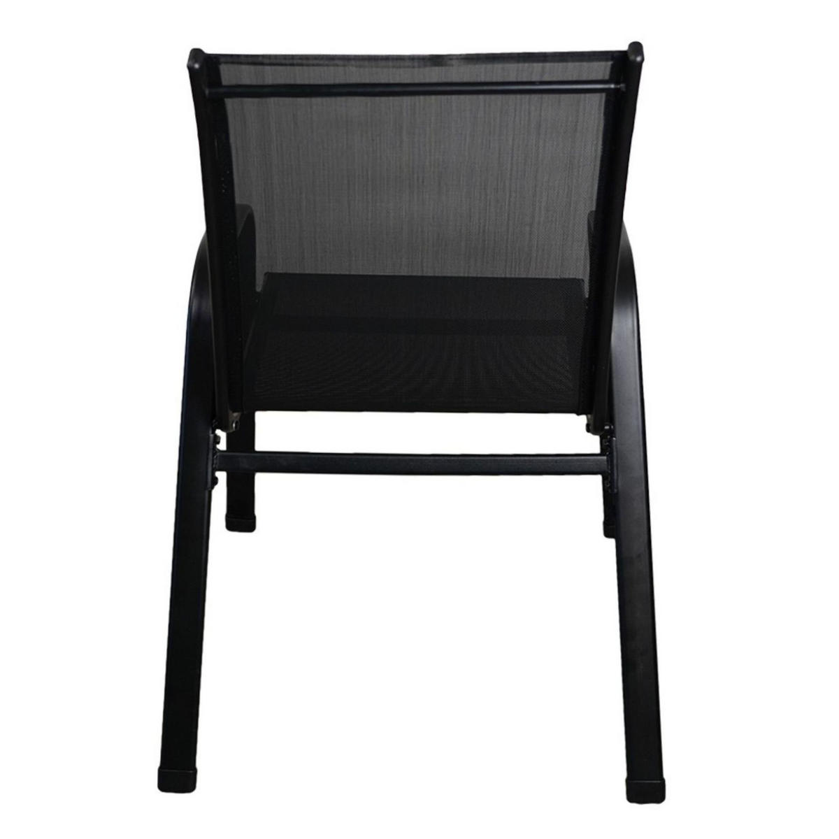 STAPELSTUHL 4er Set 93x69x61cm Sitzhöhe 43cm Stahl Schwarz - Schwarz, Metall (69/93/93cm) - CHEFGASTRO