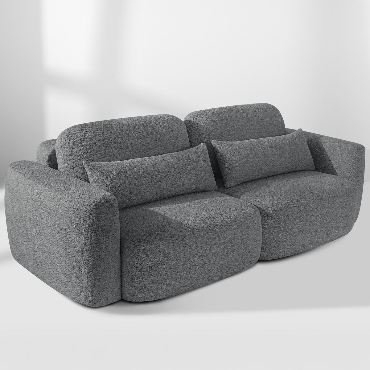 SOFA 3 ELOSA - Dunkelgrau, Holz/Textil (245/85/115cm) - KONSIMO®