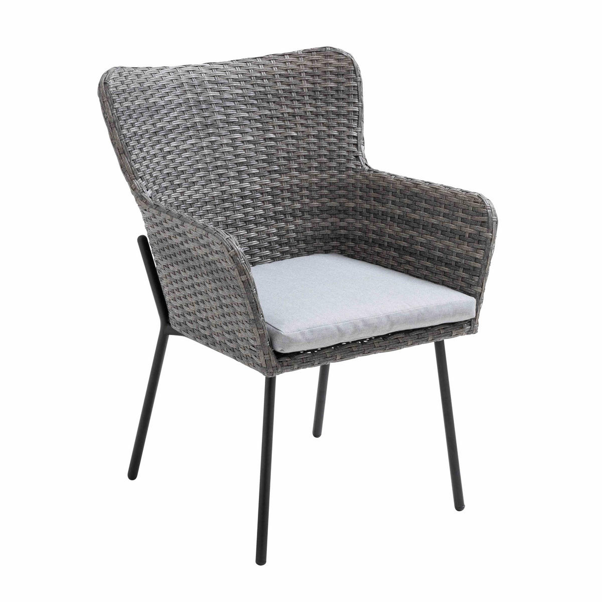 GARTENSET 7-tlg., Grau - Grau, Metall - Oviala