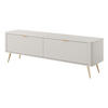 TV-ELEMENT LEKNES RTV1 Reliefierte Fronten aus MDF-Platte Beige Beige - Beige, Glas/Holzwerkstoff (163/51/38cm) - Komodee