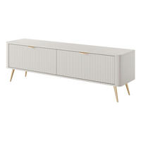 TV-ELEMENT LEKNES RTV1 Reliefierte Fronten aus MDF-Platte Beige Beige - Beige, Glas/Holzwerkstoff (163/51/38cm) - Komodee