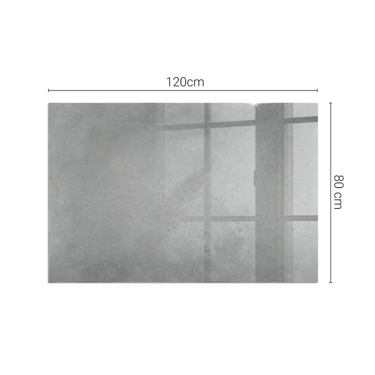 GLASPLATTE für Kamin 120x80 cm Grau - Grau, Glas (120/80/0.4cm) - ArtPrintCave