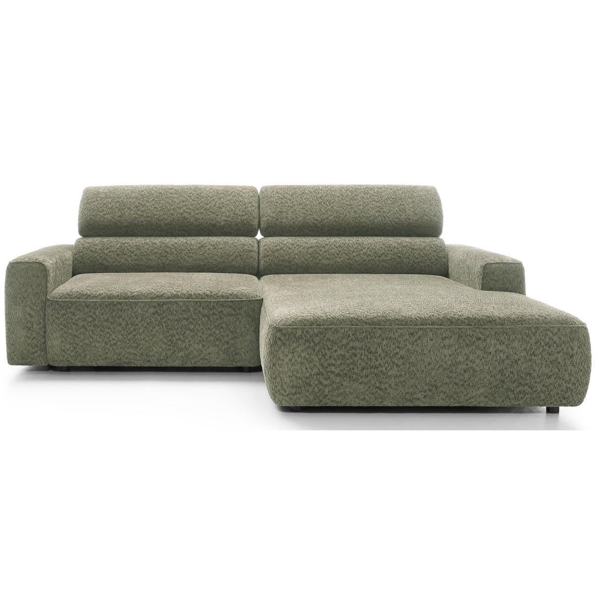 ROHOVÁ pohovka Fando s elektricky výsuvným sedákem, šalvějový ženil, levá - černá/světle zelená, textil/plast (182/252cm) - Selsey