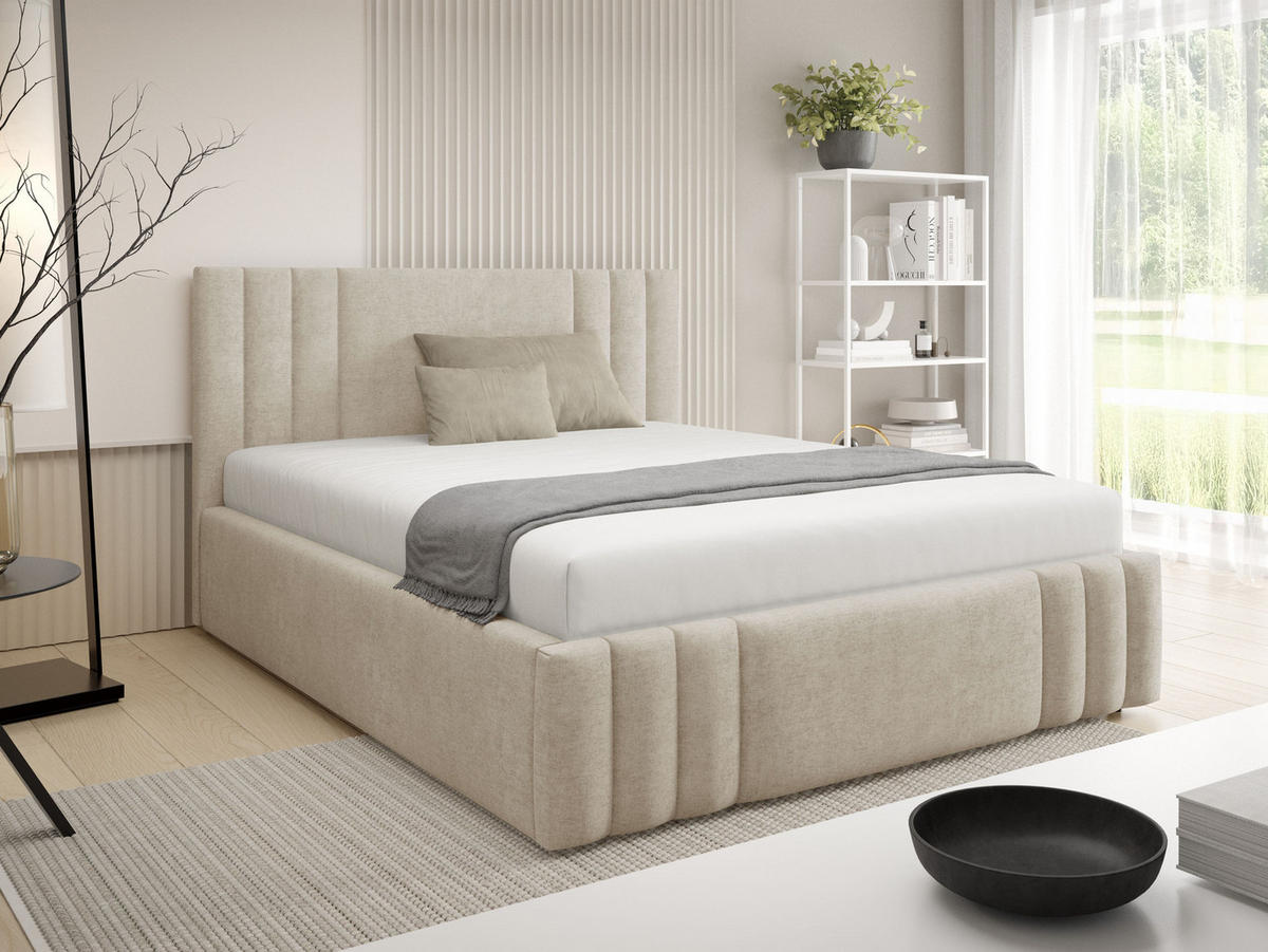 POLSTERBETT Ribo - Naturfarben, Holz/Textil (180/200cm) - MIRJAN24