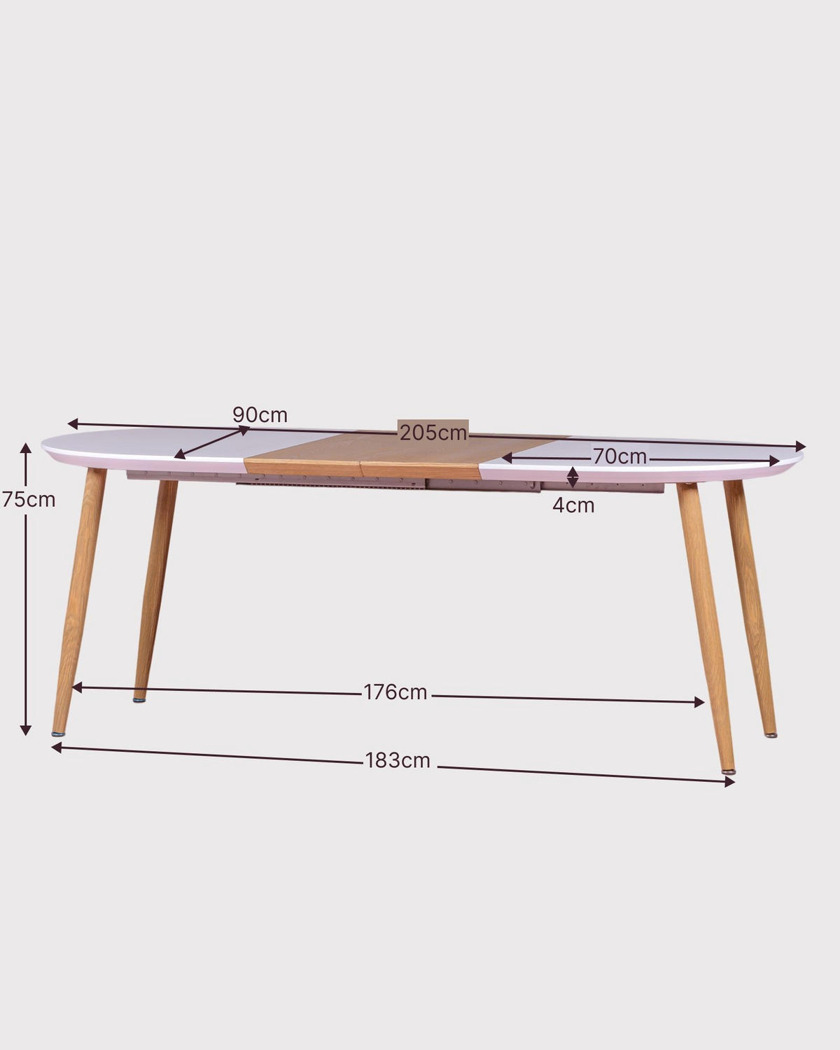 ESSTISCH Ausziehbar Oval Weiß 90/140/75 cm - Weiß, Holz (90/140/75cm) - Nest Dream
