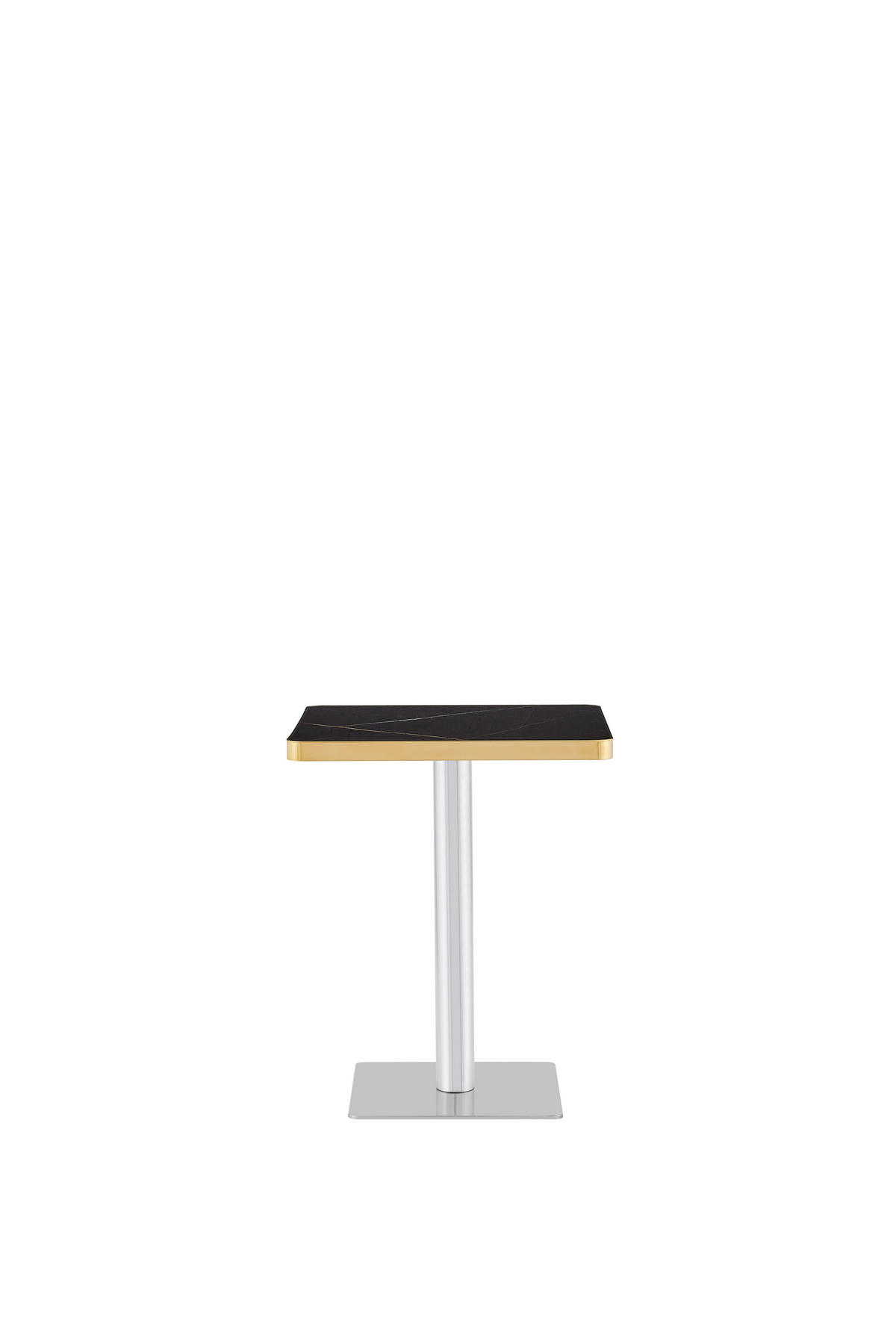 BARTISCH 60/60/74 cm mit Marmor-Optik DE-40028 Schwarz - Schwarz, Metall (60/60/74cm) - ComfortXL