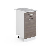UNTERSCHRANK R-Line Grau 40 cm mit Schublade, mit Arbeitsplatte - Weiß/Grau, Holzwerkstoff (40/81.6/60cm) - Vicco