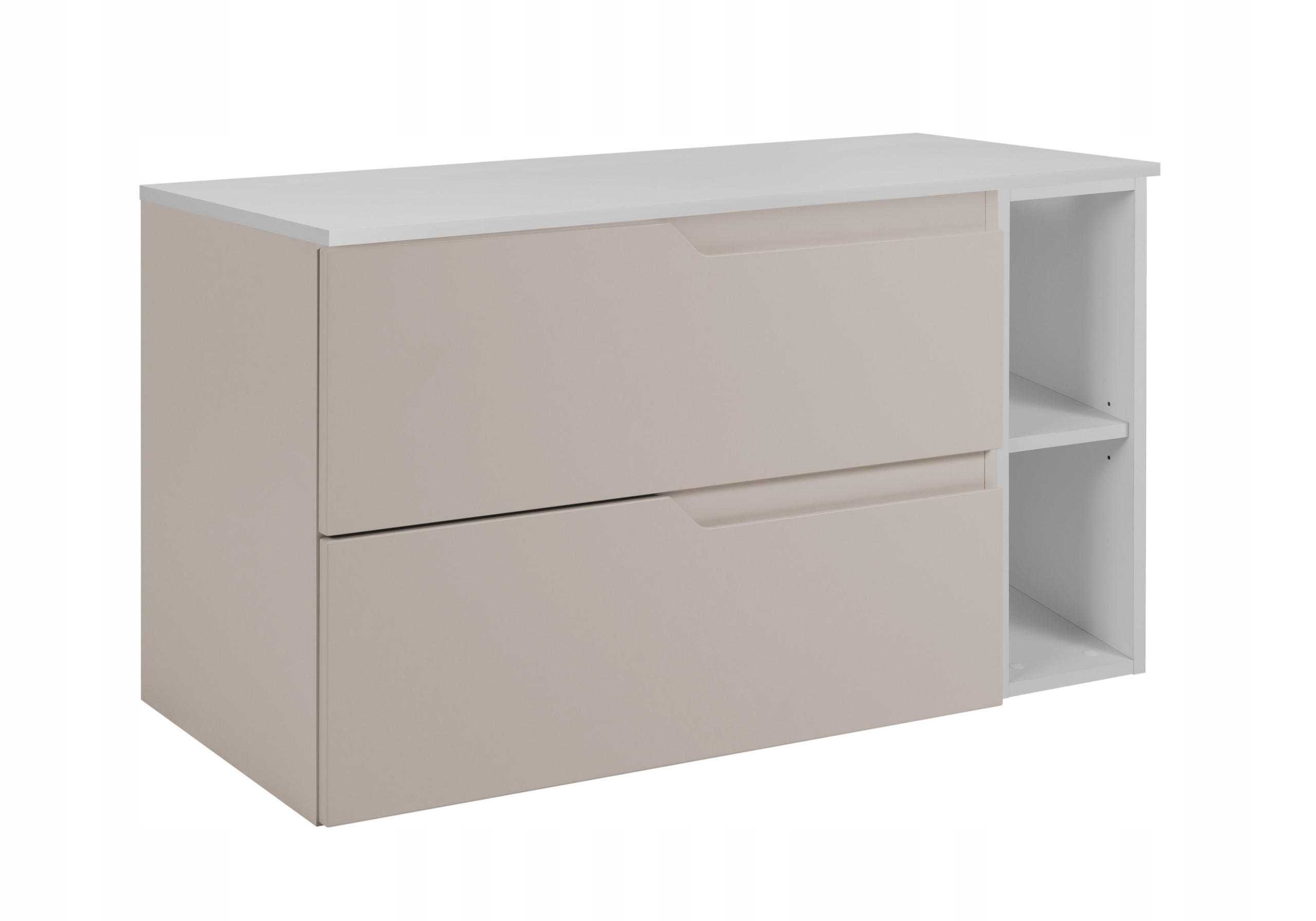 WASCHBECKUNTERSCHRANK MODERN 80 cm mit Arbeitsplatte Farbe: Weiß mit einem Regal Farbe: Weiß - Kaschmir - Kaschmir, Holzwerkstoff (80/57/46cm) - Rodan