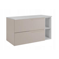 WASCHBECKUNTERSCHRANK MODERN 80 cm mit Arbeitsplatte Farbe: Weiß mit einem Regal Farbe: Weiß - Kaschmir - Kaschmir, Holzwerkstoff (80/57/46cm) - Rodan