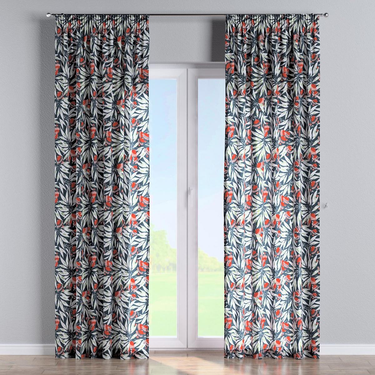 VORHANG Eden blau und weiß, 130x245 cm - Blau, Textil (130/245cm) - Dekoria