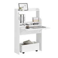 SCHREIBTISCH klappbar mit Aufbewahrungsbox Weiß 64x100,6x63 cm - Weiß, Holzwerkstoff (61/25/100cm) - SoBuy