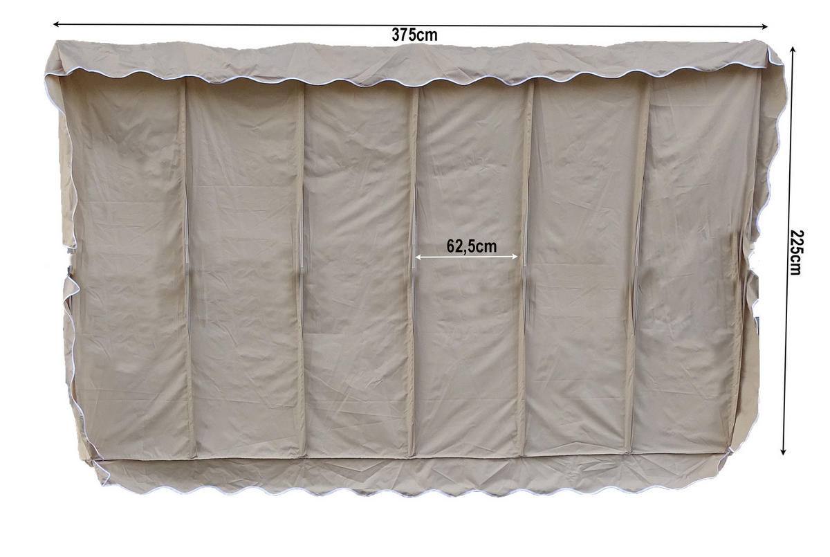 ERSATZDACH Markise Dubai 375x225 cm Beige - Beige, Textil (375/1/225cm) - QUICK STAR