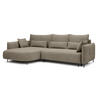 ECKSOFA Oblivio Hellbraun Velours - Hellbraun/Schwarz, Textil/Metall (285/200cm) - Selsey