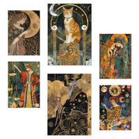 POSTER Set Mit 6 Tarotkarten Kartomantie Arcana A3 & A4 Rahmenlos - Klar, Papier (29/3cm) - Nacnic