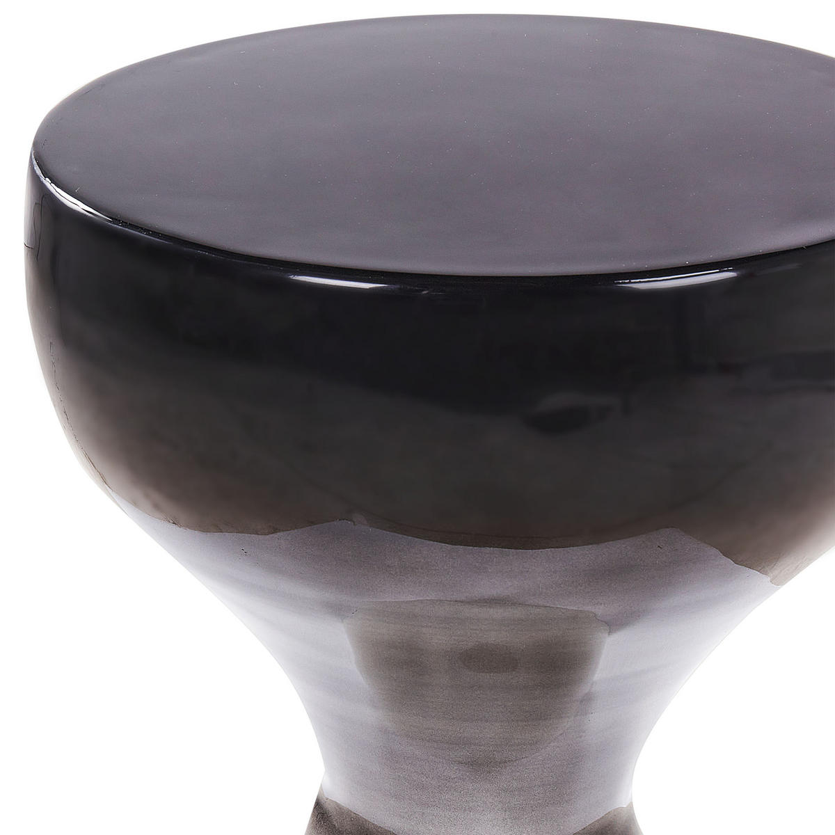 BEISTELLTISCH Metall schwarz-weiß rund 30 cm Tibito - Schwarz/Weiß, Metall (30/30/45cm) - Beliani