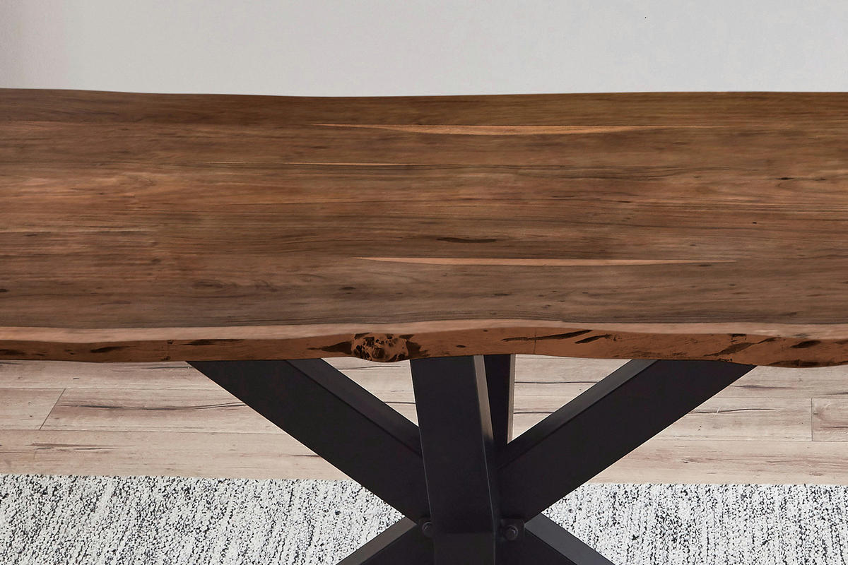 ESSTISCH FELINA - Schwarz/Braun, Holz/Metall (100/300/77cm) - SAM