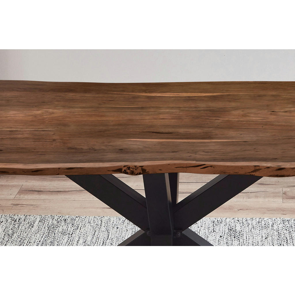 Thumbnail - SAM Esstisch, Braun, Holz, Echtholz,Akazie, Rechteckig,Quadratisch, Sternfuß, 120x77x80 cm, Esszimmer, Tische, Esstische